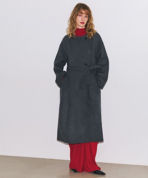 ROPE'（ロペ）の「【一部店舗限定】【REALM（レルム）】DOUBLE-FACED LONG COAT｜ロングコート（その他アウター・レディース・ブラック/チャコール・36/38）」の15枚目の写真
