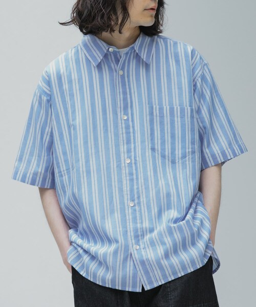URBAN RESEARCH Sonny Label（アーバンリサーチサニーレーベル）の「インドコットンストライプシャツ（シャツ/ブラウス・メンズ・オフ/ブルー・M/L）」の22枚目の写真