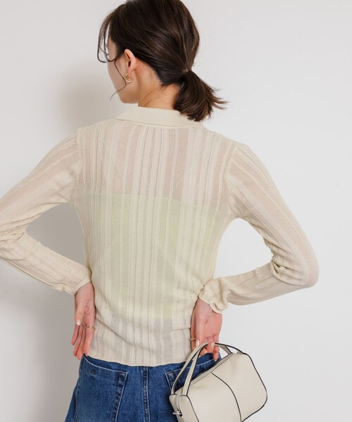 SENSE OF PLACE by URBAN RESEARCH（センスオブプレイスバイアーバンリサーチ）の「ランダムリブニットカーディガン（カーディガン/ボレロ・レディース・IVORY/BLACK/PINK・one）」の17枚目の写真