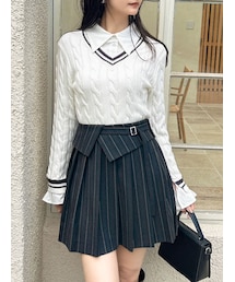 dazzlin | ストライププリーツミニスカート(スカート)