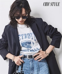 nissen | 大きいサイズ ボックスシルエットテーラードジャケット シックスタイル(テーラードジャケット)