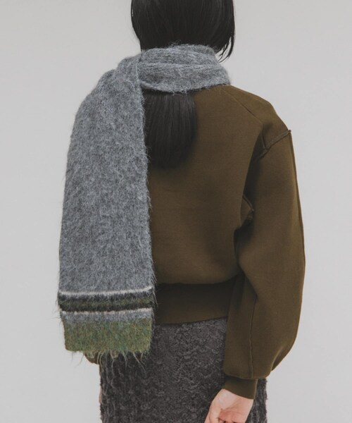 KBF（ケイビーエフ）の「エンドボーダーデザインマフラー（マフラー・レディース・GRAY/CAMEL/BLACK・One）」の20枚目の写真