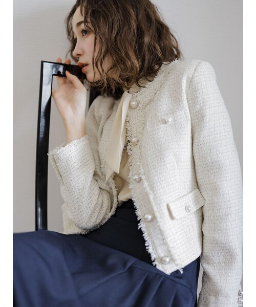 dazzlin（ダズリン）の「【藤井サチコラボ】ノーカラーツイード