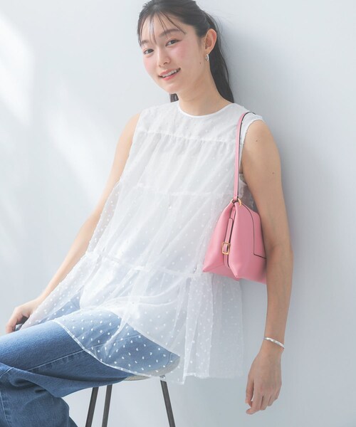 URBAN RESEARCH ROSSO（アーバンリサーチロッソ）の「シアードットティアードブラウス（シャツ/ブラウス・レディース・NAVY/WHITE・Free）」の5枚目の写真