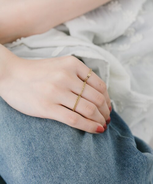 SMELLY（スメリー）の「ステンレス3セットチェーンリング（リング・レディース・GLD・-）」の5枚目の写真