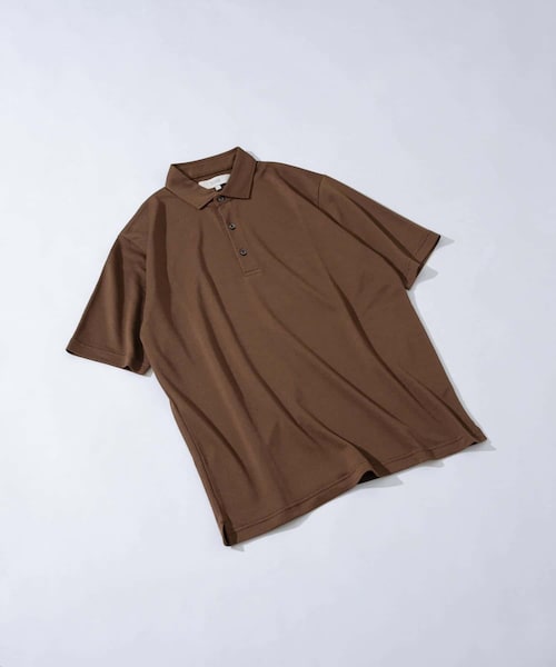 URBAN RESEARCH ROSSO（アーバンリサーチロッソ）の「『WEB限定』『XLサイズあり』 リネン混カノコポロシャツ（ポロシャツ・メンズ・BROWN/IVORY/KHAKI/CHARCOAL/BLACK・S/M/L/XL）」の4枚目の写真