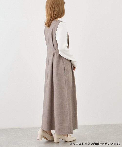 ROPE' PICNIC(ロペピクニック)の「【低身長・小柄さんサイズ】ウエストタックジャンパースカート(ジャンパースカート・レディース・グレー系/ベージュ系/ネイビー・F)」の21枚目の写真