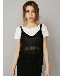 EVRIS | クロシェニットキャミ【セットアップ着用可能】(キャミソール)