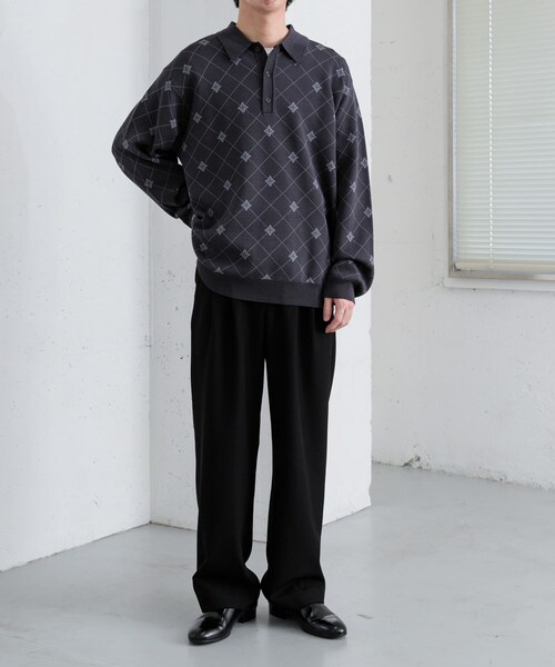 SENSE OF PLACE by URBAN RESEARCH（センスオブプレイスバイアーバンリサーチ）の「『イージーケア』ダブルタックワイドパンツ（その他パンツ・メンズ・CHARCOAL/BLACK/GREIGE/BLUE・S/M/L）」の11枚目の写真