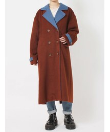 jouetie | バイカラーロングコート(チェスターコート)