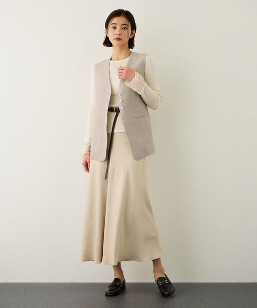 ROPE'（ロペ）の「リネン3ボタンジレ/セットアップ対応（ベスト・レディース・ダークブラウン系/ベージュ・F）」の19枚目の写真