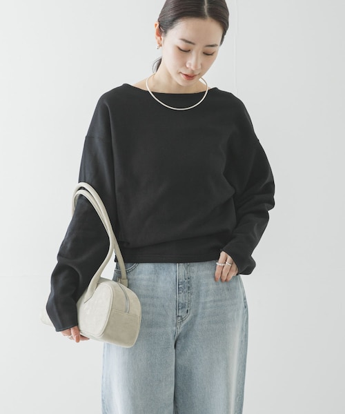 URBAN RESEARCH(アーバンリサーチ)の「カットオフショートスウェット(スウェット・レディース・TOP GRAY/BLACK・Free)」の1枚目の写真