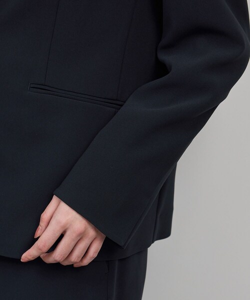 ROPE'(ロペ)の「トリアセダブルクロス クルーネックジャケット/イージーケア・セットアップ対応・25AW(ノーカラージャケット・レディース・ネイビー・36/38/40)」の18枚目の写真