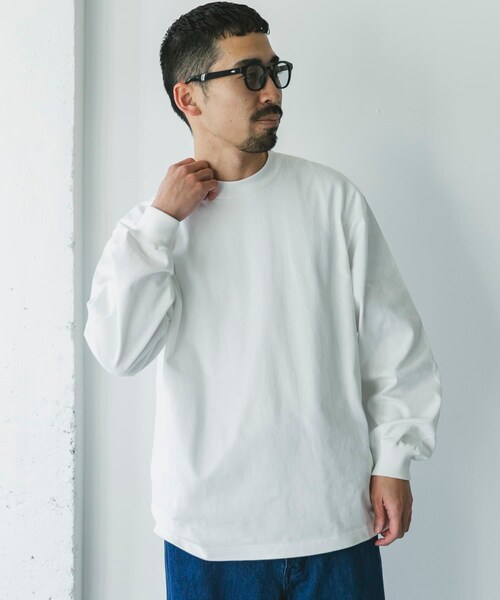 URBAN RESEARCH DOORS(アーバンリサーチドアーズ)の「10.5オンス ヘビーウェイトロングスリーブTシャツ(Tシャツ/カットソー・メンズ・C.NAVY/WHITE/MIX WHITE・M/L)」の7枚目の写真