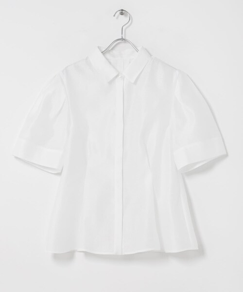 URBAN RESEARCH ROSSO（アーバンリサーチロッソ）の「シアーオーガンジーフォルムシャツ（シャツ/ブラウス・レディース・BLACK/OFF WHITE・Free）」の8枚目の写真