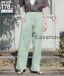slattgir | 高身長　綿１００％リネンライクリラックスワイドパンツ（トールサイズ）Essenave(その他パンツ)