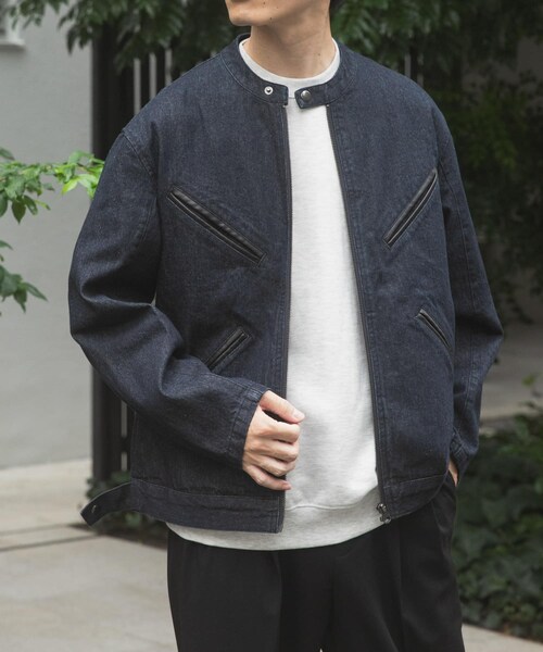 ITEMS URBANRESEARCH（アイテムズ アーバンリサーチ）の「Denim Single Riders Jacket（デニムジャケット・メンズ・O.WSH/BLK・M/L）」の14枚目の写真