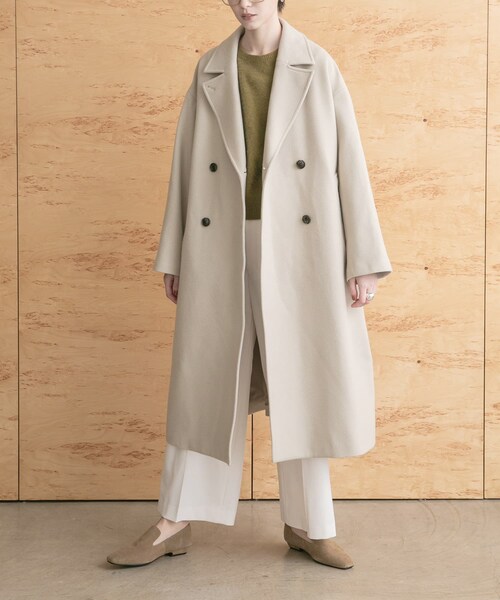 URBAN RESEARCH(アーバンリサーチ)の「スーパー140ウールチェスターコート(チェスターコート・レディース・L.BEIGE/D.GREEN/BLACK・36/38)」の21枚目の写真