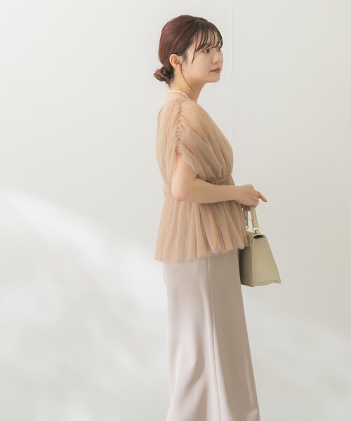 URBAN RESEARCH ROSSO（アーバンリサーチロッソ）の「kaene　ギャザーブラウスセットドレス（ワンピース・レディース・pinkbeige/BK・36）」の10枚目の写真