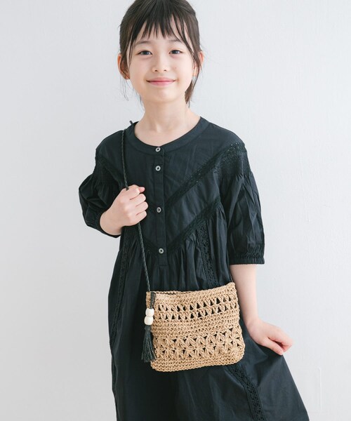 URBAN RESEARCH DOORS（アーバンリサーチドアーズ）の「ペーパー編みポシェット(KIDS)（その他・キッズ・BEIGE・one）」の2枚目の写真