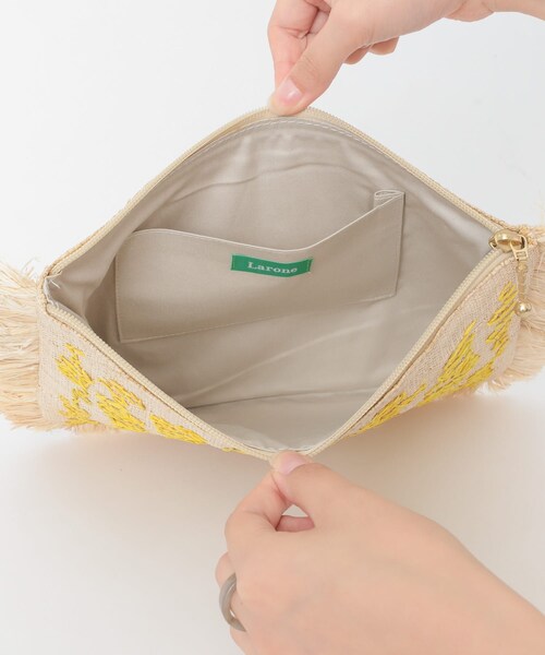 KBF（ケイビーエフ）の「LARONE　ウエーブ柄クラッチ∴（クラッチバッグ・レディース・BLACK/YELLOW・FREE）」の10枚目の写真