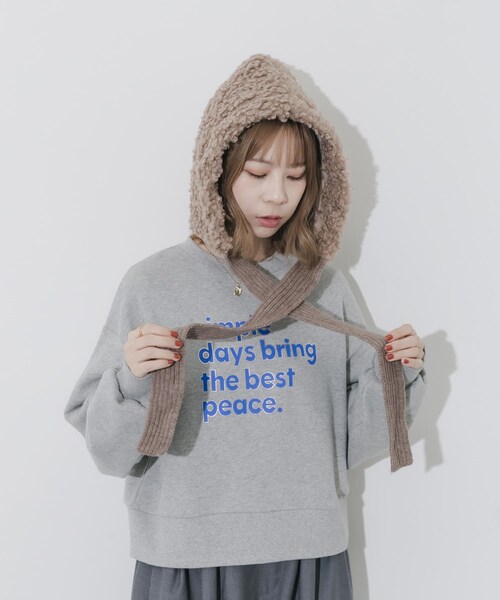 SMELLY（スメリー）の「ループボアボンネット（ニットキャップ/ビーニー・レディース・BEG/BLK・-）」の17枚目の写真