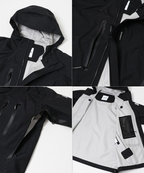 EKAL(エカル)の「and wander 2.5L hiker rain jacket(テーラードジャケット・メンズ・black/l.gray・M/L)」の5枚目の写真