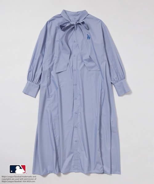 ROPE' PICNIC（ロペピクニック）の「【MLB COLLECTION BY JUN】リボンタイシャツワンピース（シャツワンピース・レディース・ネイビー/ブルー/サックス・38）」の6枚目の写真