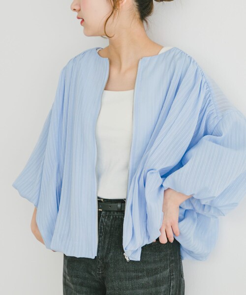 ITEMS URBANRESEARCH（アイテムズ アーバンリサーチ）の「バルーンスリーブブルゾン（ブルゾン・レディース・Y.BEG/BLU・FREE）」の14枚目の写真