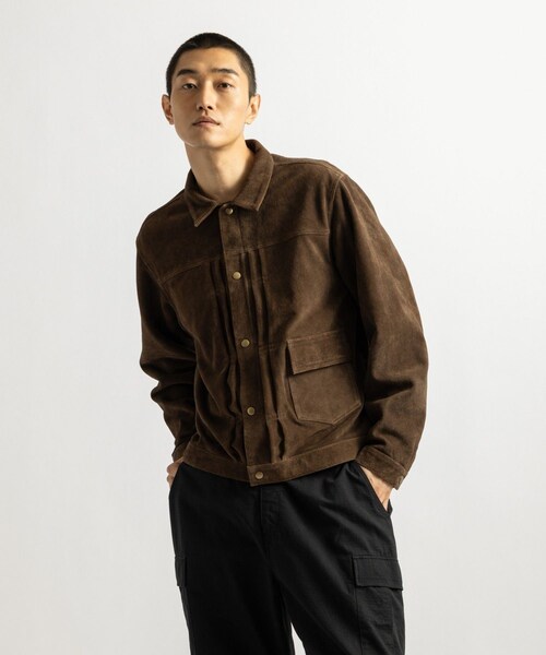 Saturdays NYC(サタデーズ ニューヨークシティ )の「Emil Type-1 Suede Leather Jacket(ブルゾン・レディース・ブラウン・L/M/S/XL)」の18枚目の写真