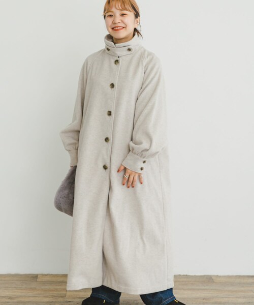 ITEMS URBANRESEARCH（アイテムズ アーバンリサーチ）の「スタンドカラーコート（ステンカラーコート・レディース・L.BEG/BLK/OLV・FREE）」の4枚目の写真