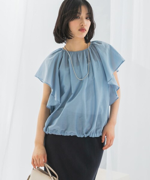 URBAN RESEARCH ROSSO（アーバンリサーチロッソ）の「コットンシルクフレアスリーブブラウス（シャツ/ブラウス・レディース・sax/off/red・FREE）」の16枚目の写真