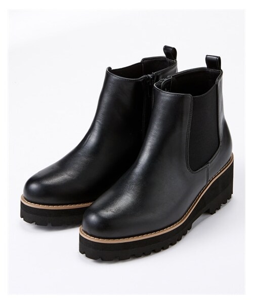 nissen（ニッセン）の「【ゆったり幅広】厚底サイドゴアブーツ（低反発中敷）（ワイズ４Ｅ）（ブーツ・メンズ・【販売終了】黒/【販売終了】黒スタッズ/黒/黒スタッズ・M=23.0~23.5cm/4E/L=24.0~24.5cm/4E/LL=25.0~25.5cm/4E/3L=26.0~26.5cm/4E）」の9枚目の写真