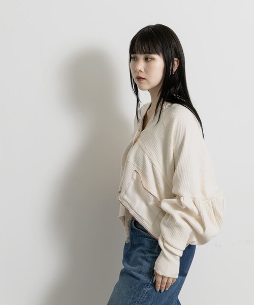 THE GOODLAND MARKET（ザグッドランドマーケット）の「77circa　make gather sleeve rib cardigan（カーディガン/ボレロ・レディース・off1/off2/off3・one）」の14枚目の写真