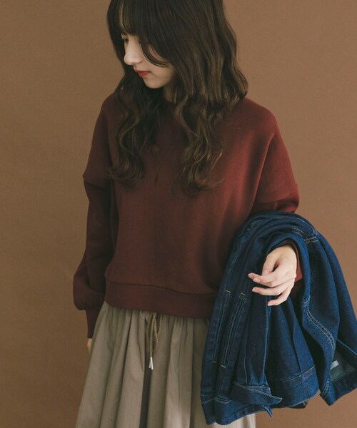 ITEMS URBANRESEARCH（アイテムズ アーバンリサーチ）の「『UR TECH』ハイヒートコットンクルーネックスウェット（スウェット・レディース・GRY/BRD/BLK・Free）」の21枚目の写真