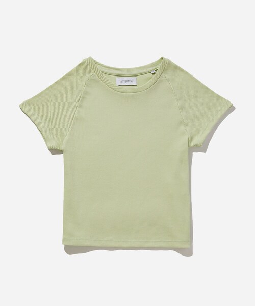 Saturdays NYC（サタデーズ ニューヨークシティ ）の「Raglan Rib Fitted Tee（Tシャツ/カットソー・レディース・キナリ/キミドリ/サックス・L/M/S/XS）」の16枚目の写真