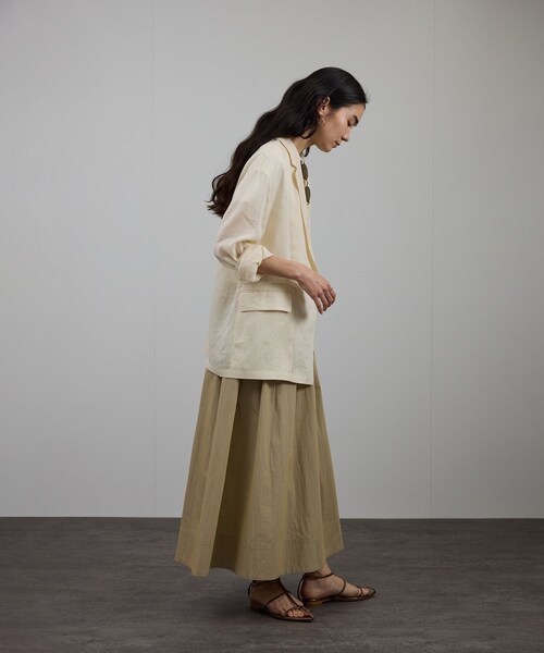 ADAM ET ROPE'（アダムエロペ）の「ラミーシアージャケット［UVケア・洗える・サイズ展開・今から秋まで］（テーラードジャケット・レディース・チャコール/オフホワイト/レンガ系・M/S）」の15枚目の写真