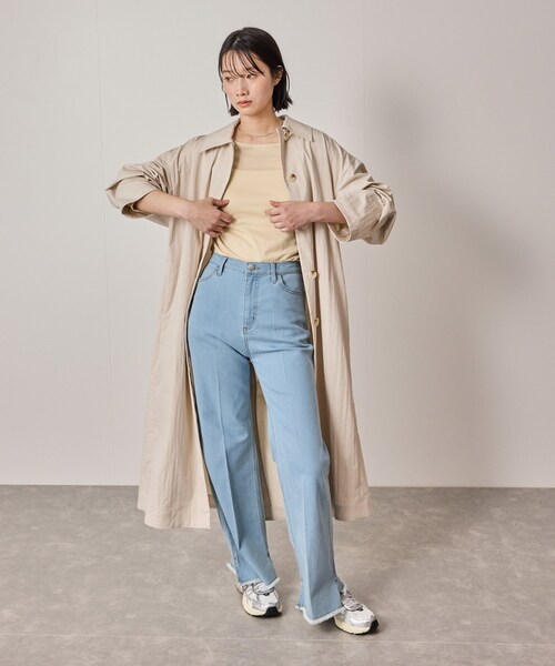 NERGY（ナージー）の「【撥水】ステンカラーロングコート（ステンカラーコート・レディース・ベージュ・F）」の8枚目の写真