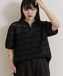 THE GOODLAND MARKET | 米富繊維　ZIGZAG SUKASHI KNIT PULLOVER(ニット/セーター)