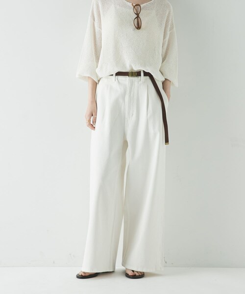 URBAN RESEARCH(アーバンリサーチ)の「『3サイズ展開』綿麻デニムイージーパンツ(デニムパンツ・レディース・WHITE/LT BLUE・38/40/36)」の8枚目の写真