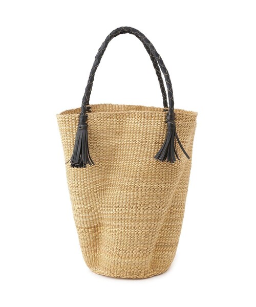 ADAM ET ROPE'（アダムエロペ）の「【J'aDoRe・店舗限定】【African Square（アフリカンスクエアー）】ボルガウェーブフリンジバスケット（かごバッグ・レディース・キナリ・F）」の6枚目の写真