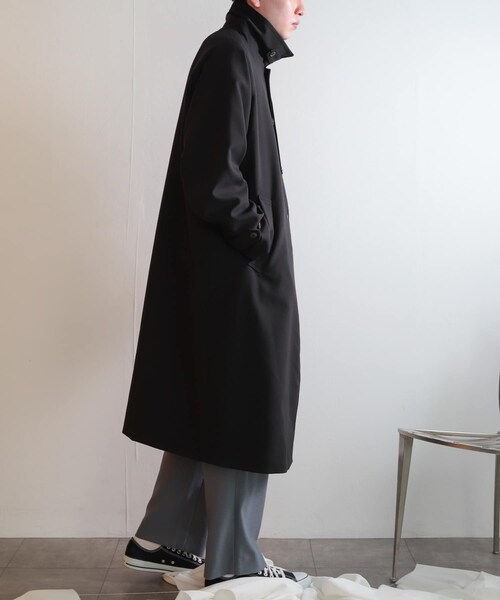 SENSE OF PLACE by URBAN RESEARCH（センスオブプレイスバイアーバンリサーチ）の「『ユニセックス』バルマカーンルーズコート（ステンカラーコート・メンズ・BLACK/BROWN/BLUE・M/L）」の5枚目の写真