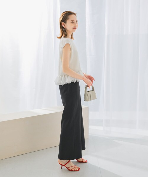 URBAN RESEARCH ROSSO（アーバンリサーチロッソ）の「接触冷感リネン混バイヤススカート（スカート・レディース・CHARCOAL/OFF/LIME・36/38）」の16枚目の写真