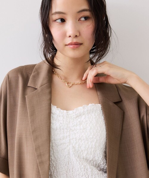 VIS(ビス)の「ハートリングトップチェーンネックレス(ネックレス・レディース・ゴールド/シルバー・F)」の9枚目の写真