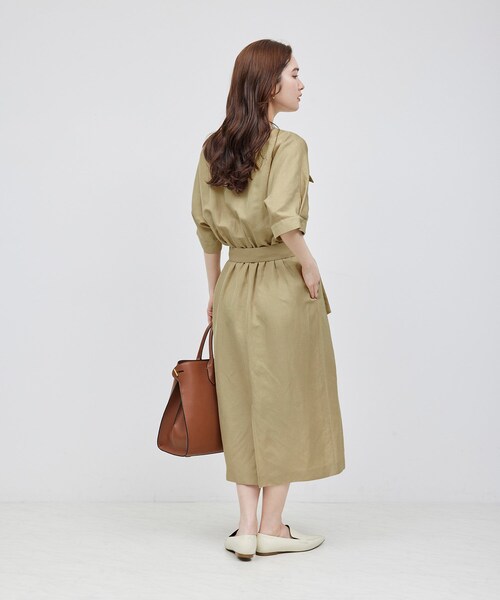 ROPE'（ロペ）の「スキッパーIラインワンピース（ワンピース・レディース・ブラック/ベージュ・36/38）」の19枚目の写真