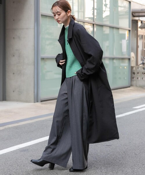 SENSE OF PLACE by URBAN RESEARCH（センスオブプレイスバイアーバンリサーチ）の「『ユニセックス』バルマカーンルーズコート（ステンカラーコート・メンズ・BLACK/BROWN/BLUE・M/L）」の10枚目の写真