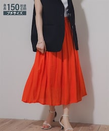 小さいサイズ　楊柳フレアスカート(総丈73cm)　低身長さん・小柄女性