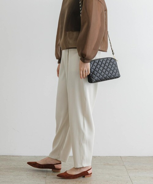 URBAN RESEARCH ROSSO（アーバンリサーチロッソ）の「F by ROSSO　サテンストレッチカーブフォルムパンツ（その他パンツ・レディース・PINK/OFF WHITE・36/38）」の5枚目の写真