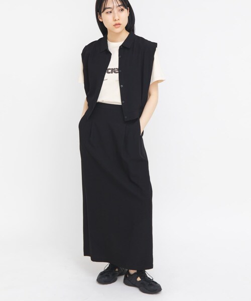 KBF（ケイビーエフ）の「タックブラウスSETスカート（セットアップ・レディース・IVORY/BLACK/ACID KHAKI・One）」の19枚目の写真