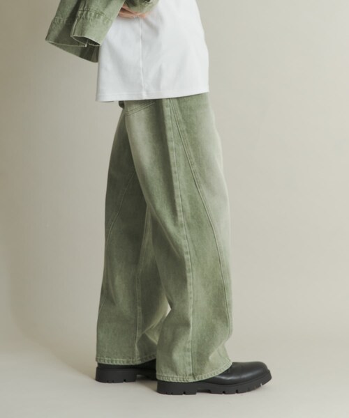 SENSE OF PLACE by URBAN RESEARCH（センスオブプレイスバイアーバンリサーチ）の「ツイストデニムワイドパンツ（デニムパンツ・メンズ・GREEN/L.INDIGO・M/L）」の3枚目の写真